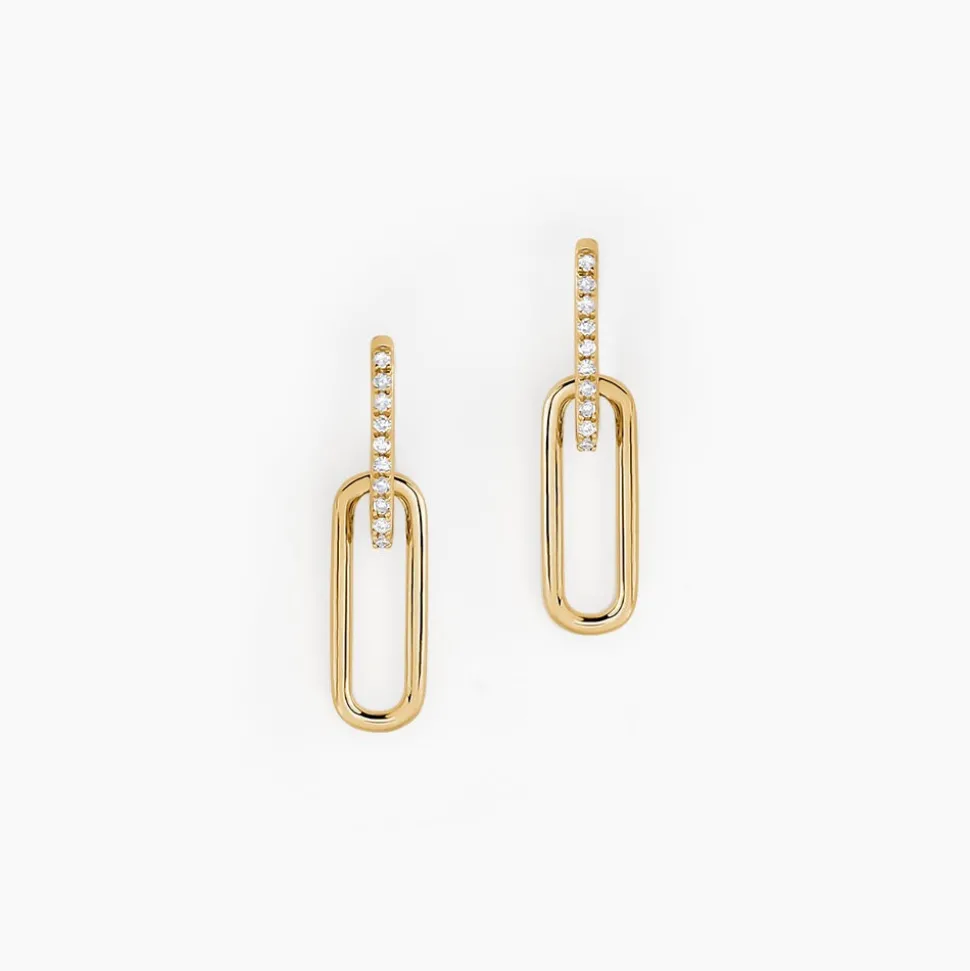 Boucles D'oreilles Pendantes Liaisons Precieuses Or Jaune Diamant