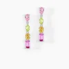 Boucles D'oreilles Pendantes Evasion Argent Blanc Oxyde Pierre