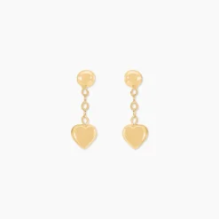 Boucles D'oreilles Pendantes Gavina Pendantes Coeurs Or Jaune