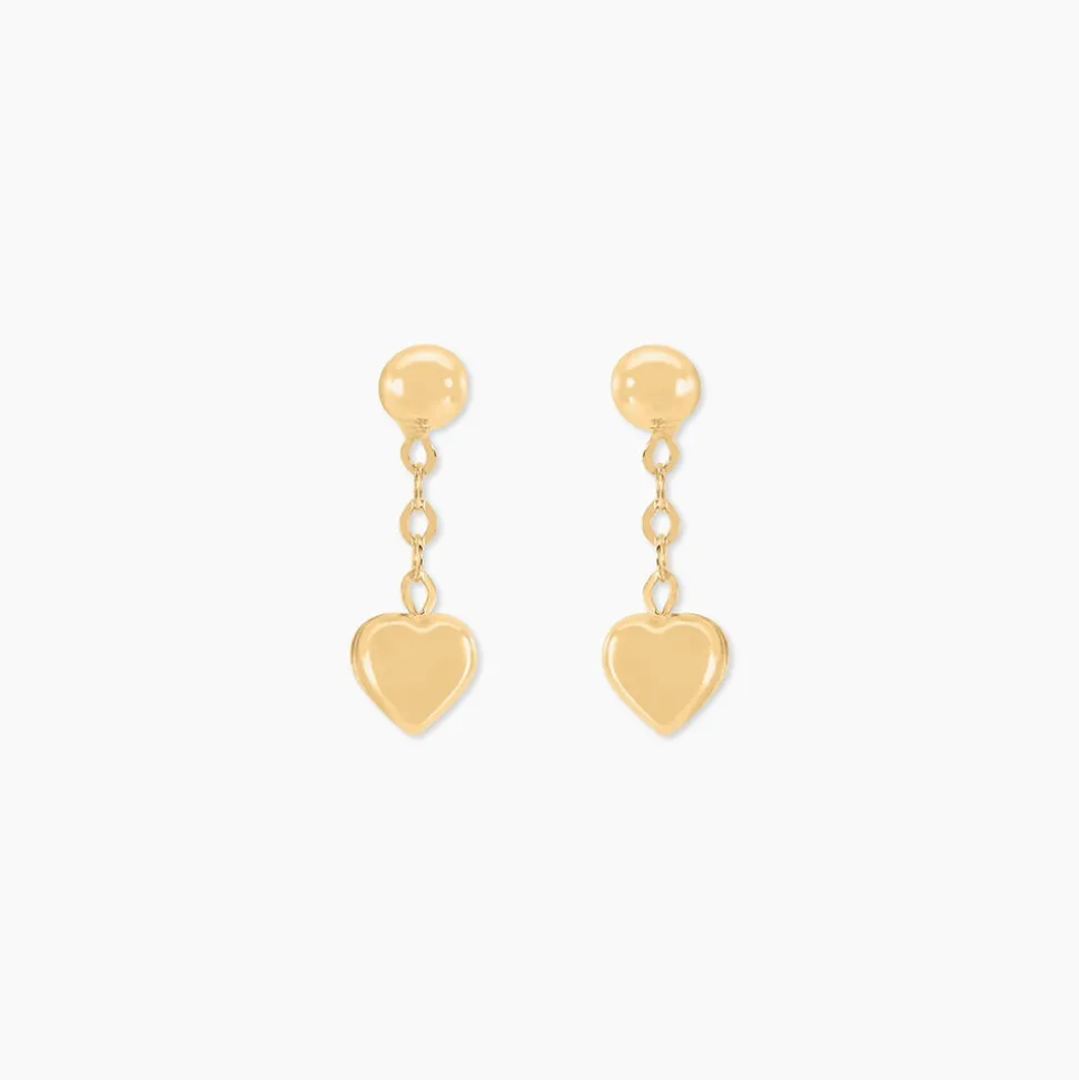 Boucles D'oreilles Pendantes Gavina Pendantes Coeurs Or Jaune