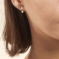 Boucles D'oreilles Pendantes Alphonsine Etoile Or Jaune