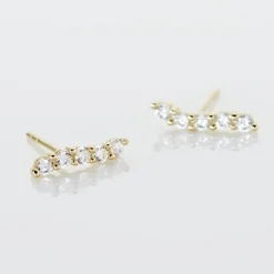 Boucles D'oreilles Pendantes Dahina Or Jaune Oxyde De Zirconium