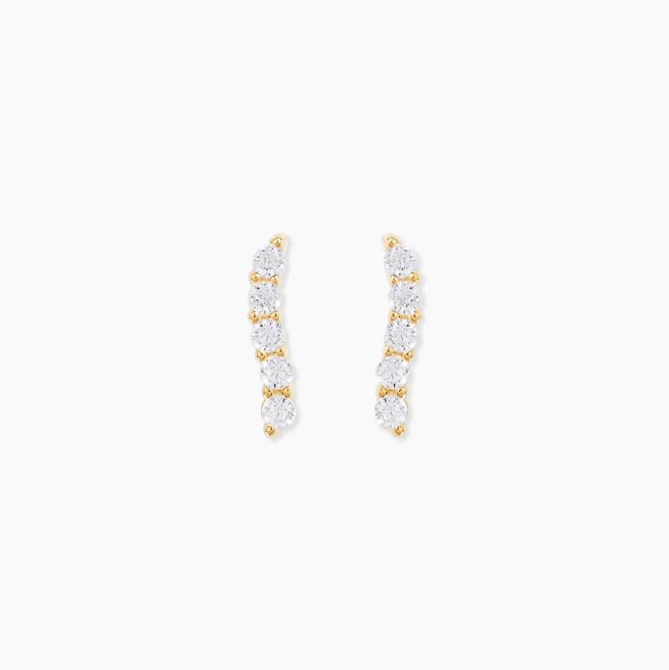 Boucles D'oreilles Pendantes Dahina Or Jaune Oxyde De Zirconium