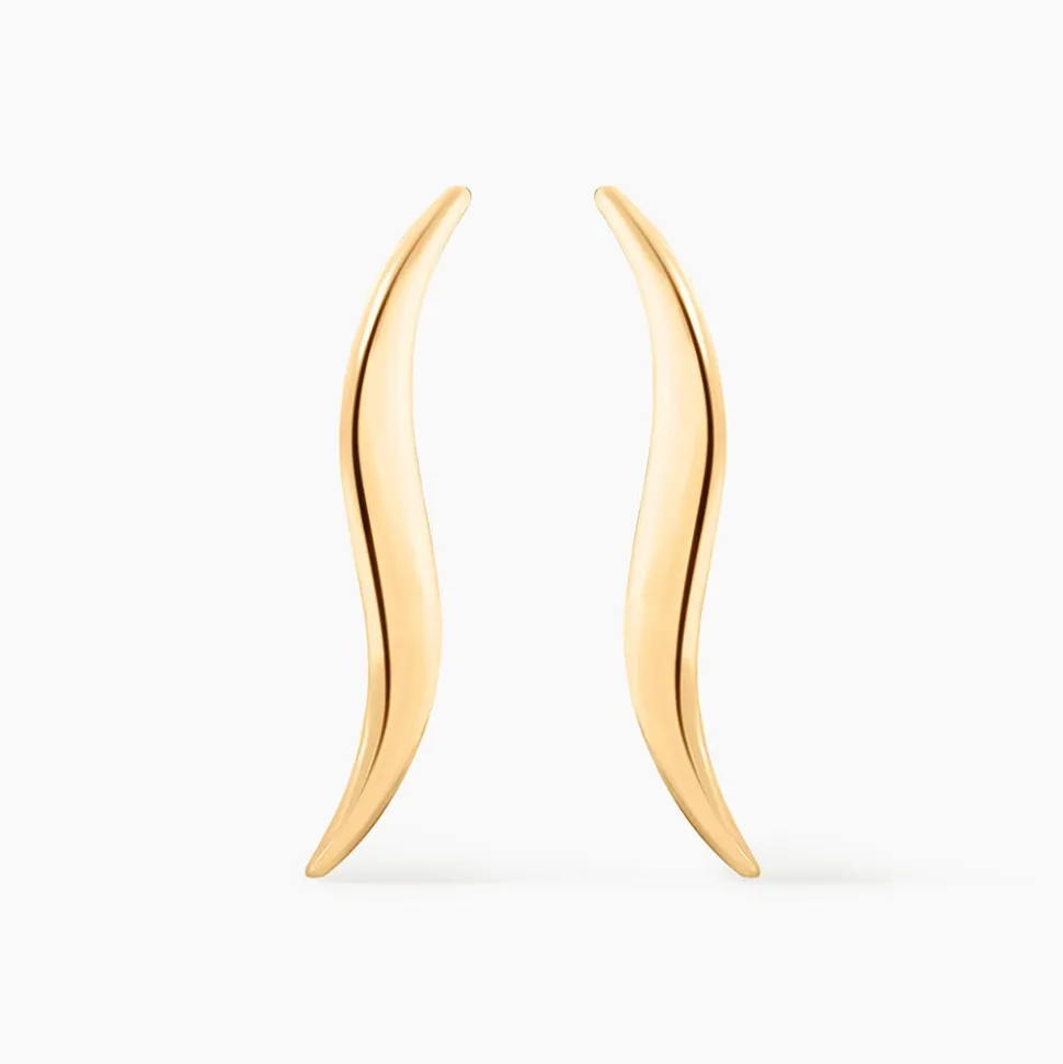 Boucles D'oreilles Pendantes Merone Vagues Or Jaune