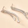 Boucles D'oreilles Pendantes Isalis Argent Blanc Oxyde De Zirconium