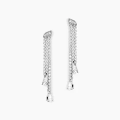 Boucles D'oreilles Pendantes Isalis Argent Blanc Oxyde De Zirconium