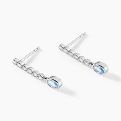 Boucles D'oreilles Pendantes Mayfair Shine Argent Blanc Oxyde