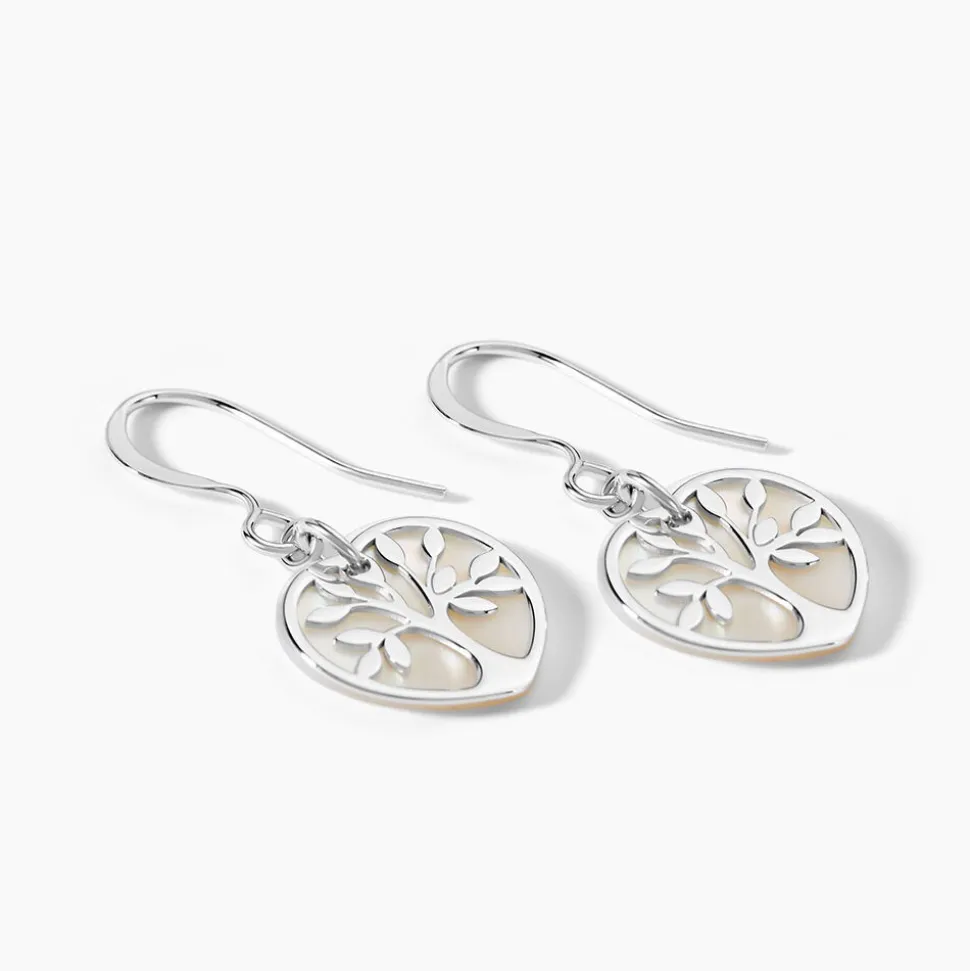 Boucles D'oreilles Pendantes Argent Blanc Vitto Nacres