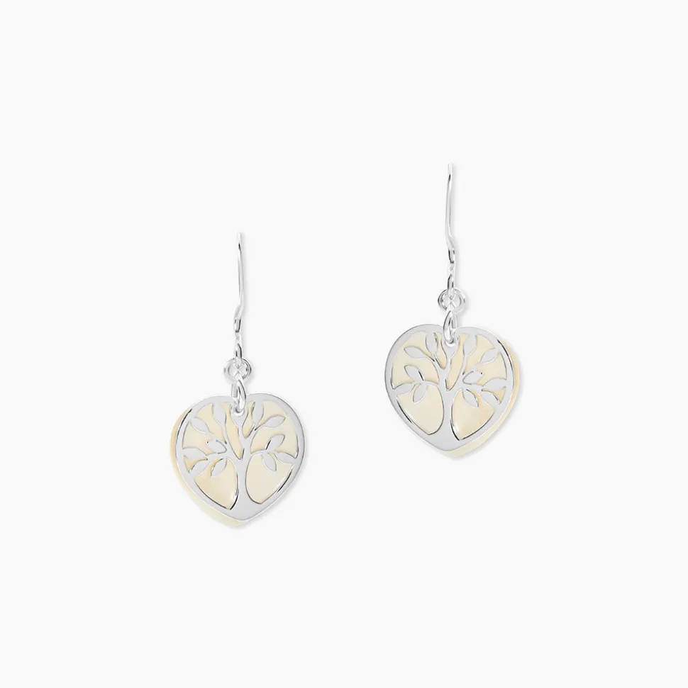 Boucles D'oreilles Pendantes Argent Blanc Vitto Nacres
