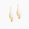 Boucles D'oreilles Pendantes Aube Or Bicolore Diamant