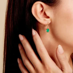 Boucles D'oreilles Pendantes Lucky Gems Or Jaune Malachite