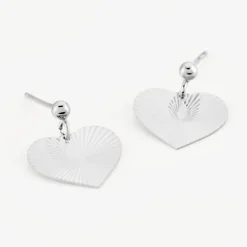 Boucles D'oreilles Pendantes Argent Blanc