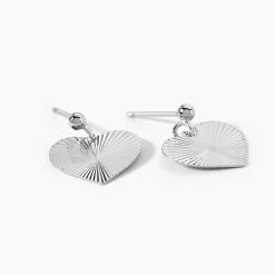 Boucles D'oreilles Pendantes Argent Blanc