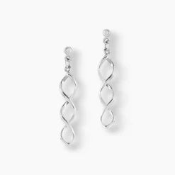 Boucles D'oreilles Pendantes Jolanda Argent Blanc