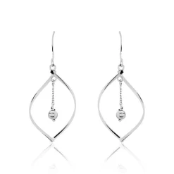 Boucles D'oreilles Pendantes Melaine Argent Blanc