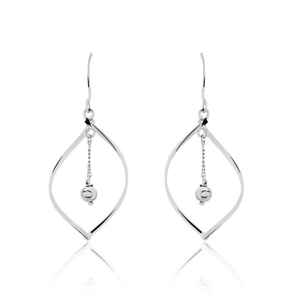 Boucles D'oreilles Pendantes Melaine Argent Blanc