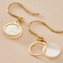 Boucles D'oreilles Pendantes Lucky Gems Or Jaune Nacre