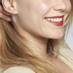 Boucles D'oreilles Pendantes Aitana Argent Blanc