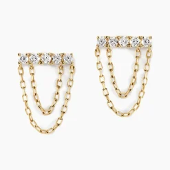 Boucles D'oreilles Pendantes Rowanne Or Jaune Diamant Synthétique