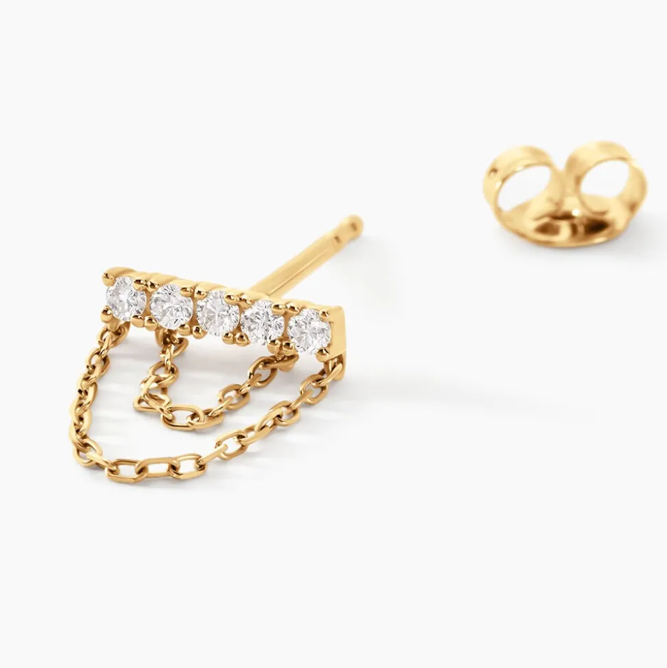 Boucles D'oreilles Pendantes Rowanne Or Jaune Diamant Synthétique