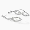 Boucles D'oreilles Pendantes Malika Argent Blanc Oxyde De Zirconium