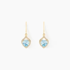 Boucles D'oreilles Pendantes Rosaline Or Jaune Topaze Et Oxyde