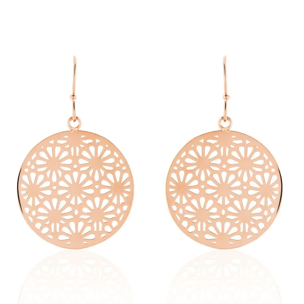 Boucles D'oreilles Pendantes Lace Acier Rose