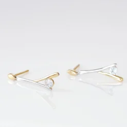 Boucles D'oreilles Pendantes Madli Or Bicolore Topaze