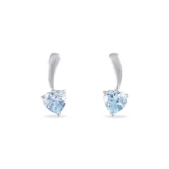 Boucles D'oreilles Pendantes Bertine Or Blanc Topaze