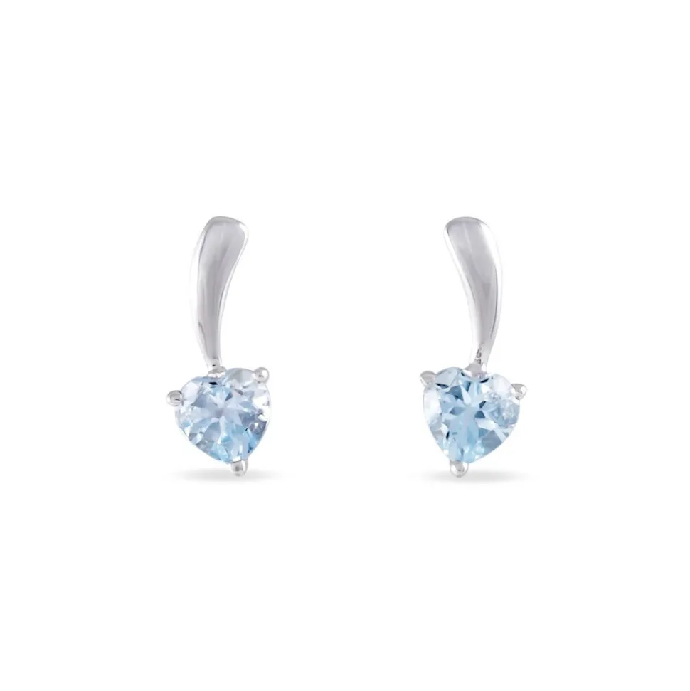 Boucles D'oreilles Pendantes Bertine Or Blanc Topaze
