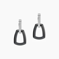 Boucles D'oreilles Pendantes Ezra Argent Blanc Céramique Et Oxyde
