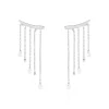 Boucles D'oreilles Pendantes Cainan Argent Blanc Oxyde De Zirconium