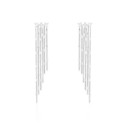 Boucles D'oreilles Pendantes Argent Blanc Vilko Oxyde