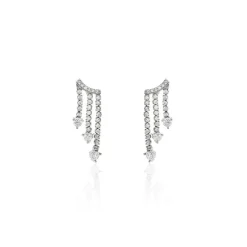 Boucles D'oreilles Pendantes Isalis Argent Blanc Oxyde De Zirconium