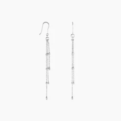 Boucles D'oreilles Pendantes Laïa Argent Blanc