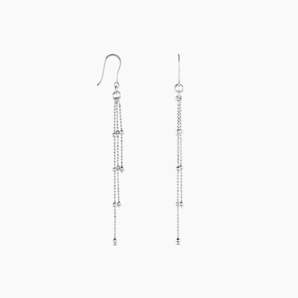 Boucles D'oreilles Pendantes Laïa Argent Blanc