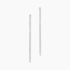 Boucles D'oreilles Pendantes Lou-anne Argent Blanc Oxyde De Zirconium