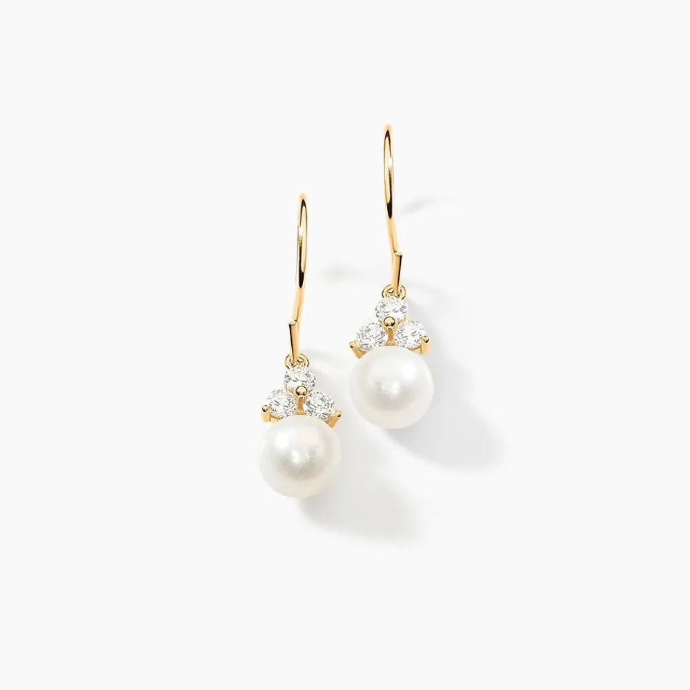 Boucles D'oreilles Pendantes Taissia Or Jaune Perle De Culture|Marc Orian Outlet