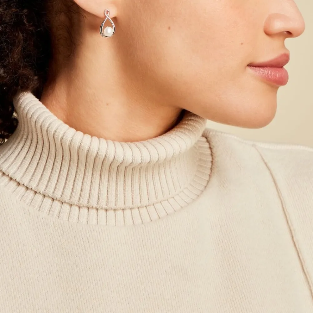 Boucles D'oreilles Pendantes Layanne Argent Blanc Perle De Culture|Marc Orian Best