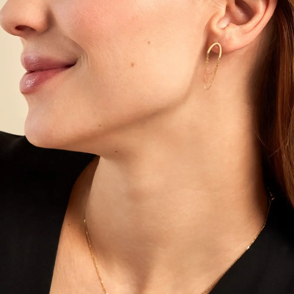 Boucles D'oreilles Pendantes Brin D'or Or Jaune|Marc Orian Clearance