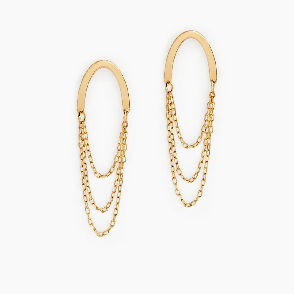 Boucles D'oreilles Pendantes Brin D'or Or Jaune|Marc Orian Clearance