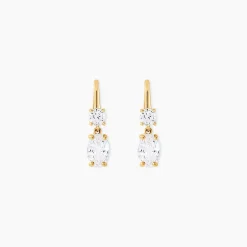 Boucles D'oreilles Pendantes Gulbeyaz Or Jaune Oxyde De Zirconium|Marc Orian Sale