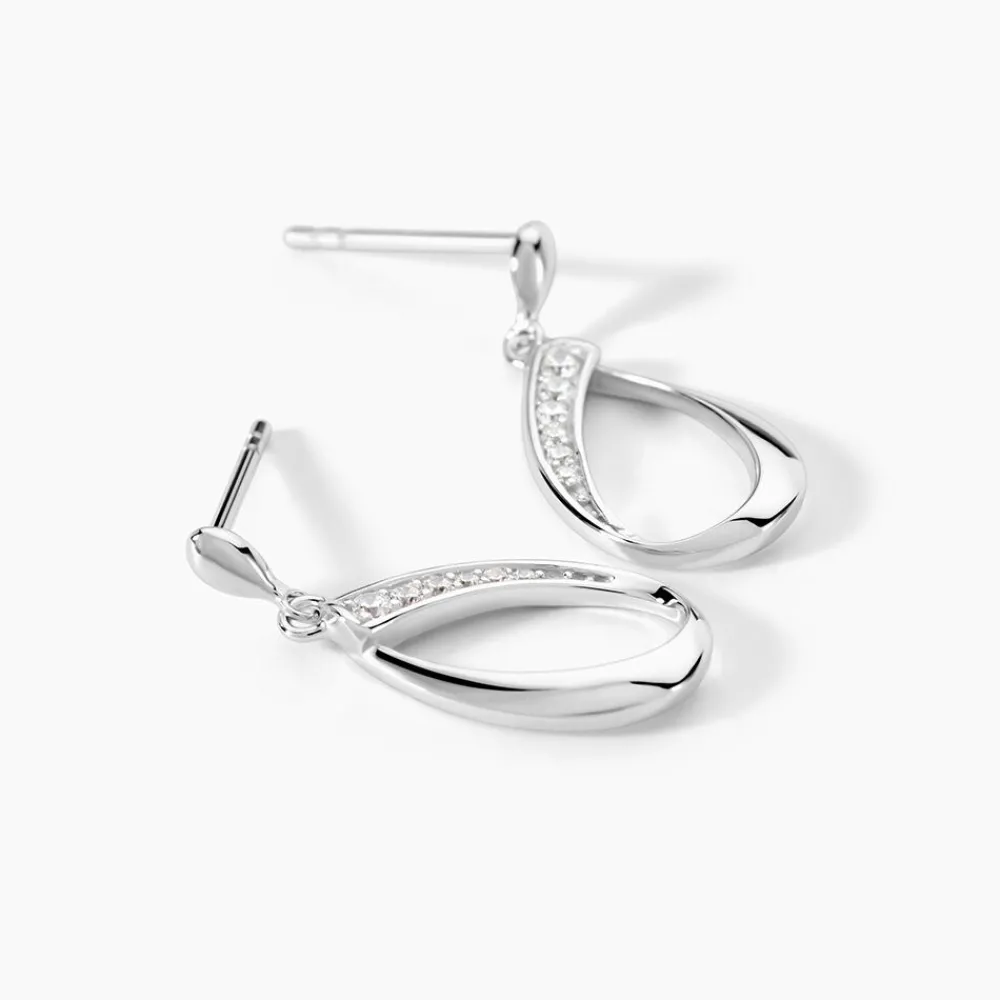 Boucles D'oreilles Pendantes Maritie De Zirconium|Marc Orian New