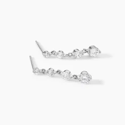 Boucles D'oreilles Pendantes Odyssee Argent Blanc Oxyde De Zirconium|Marc Orian Discount