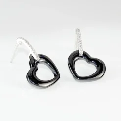 Boucles D'oreilles Pendantes Elodie Argent Blanc Oxyde Et Céramique|Marc Orian