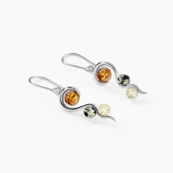 Boucles D'oreilles Pendantes Murriel Argent Blanc Ambre|Marc Orian Clearance