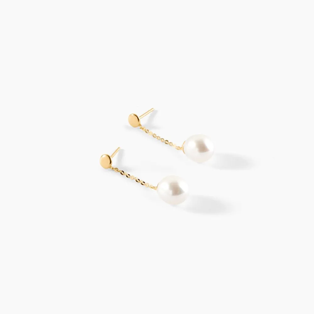 Boucles D'oreilles Pendantes Valera Or Jaune Perle De Culture|Marc Orian Clearance