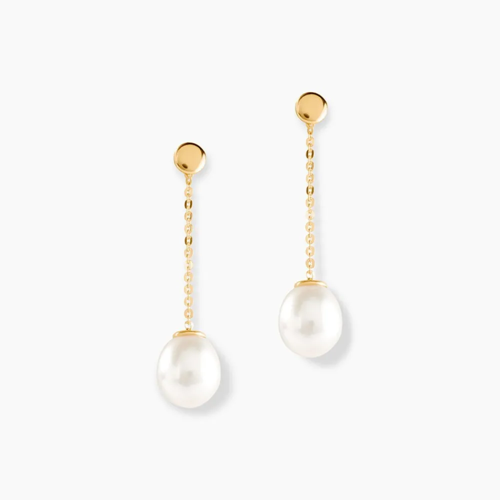 Boucles D'oreilles Pendantes Valera Or Jaune Perle De Culture|Marc Orian Clearance