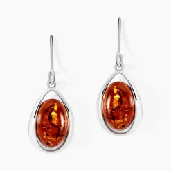 Boucles D'oreilles Pendantes Hilda Argent Blanc Ambre|Marc Orian Discount