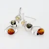 Boucles D'oreilles Pendantes Agneta Argent Blanc Ambre|Marc Orian Outlet